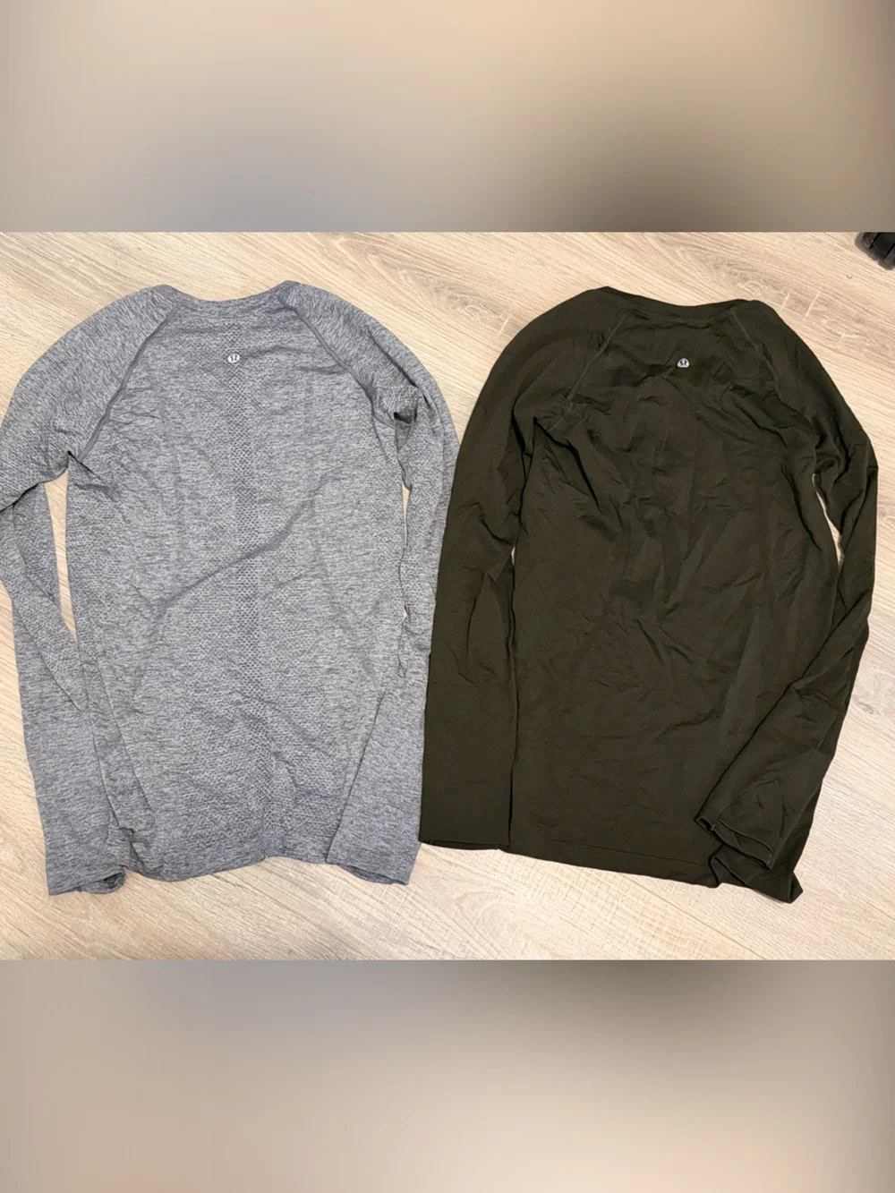 Neutral Long Sleeve Tops - Heather Gray & Olive